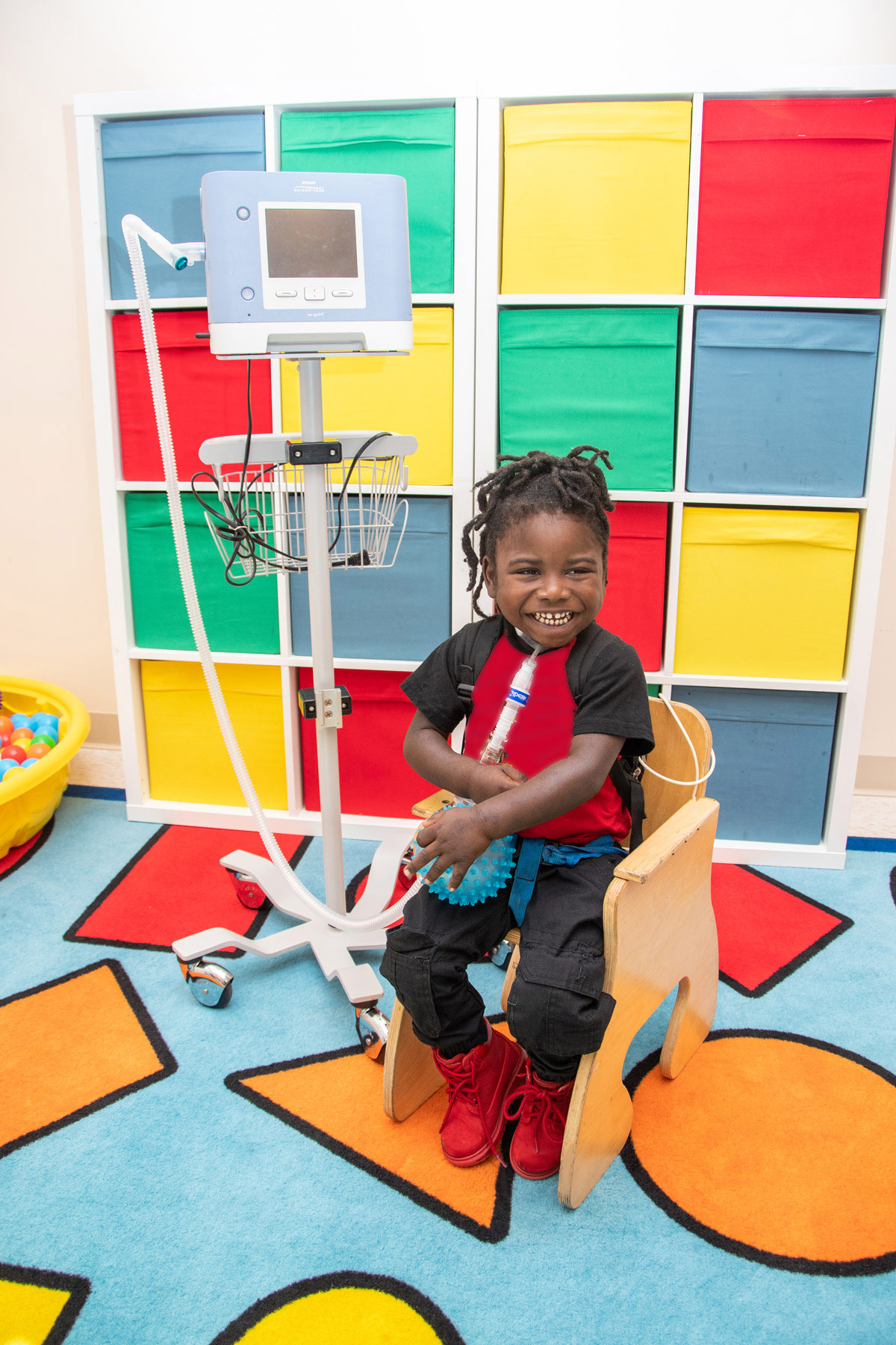 Young Boy utilizing Children's Durable Medical Equipment at Orlando PPEC